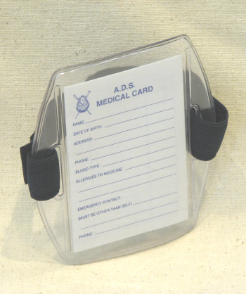 Armband With Medical Information Card