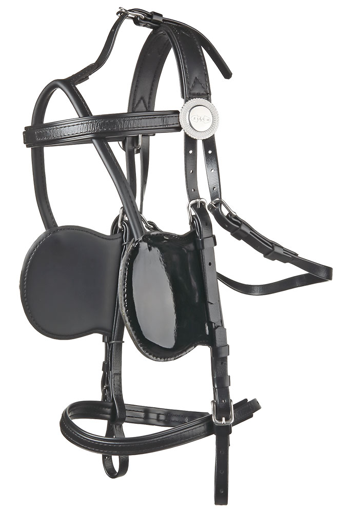 ZILCO Classic Pony Bridle with Patent Blinkers